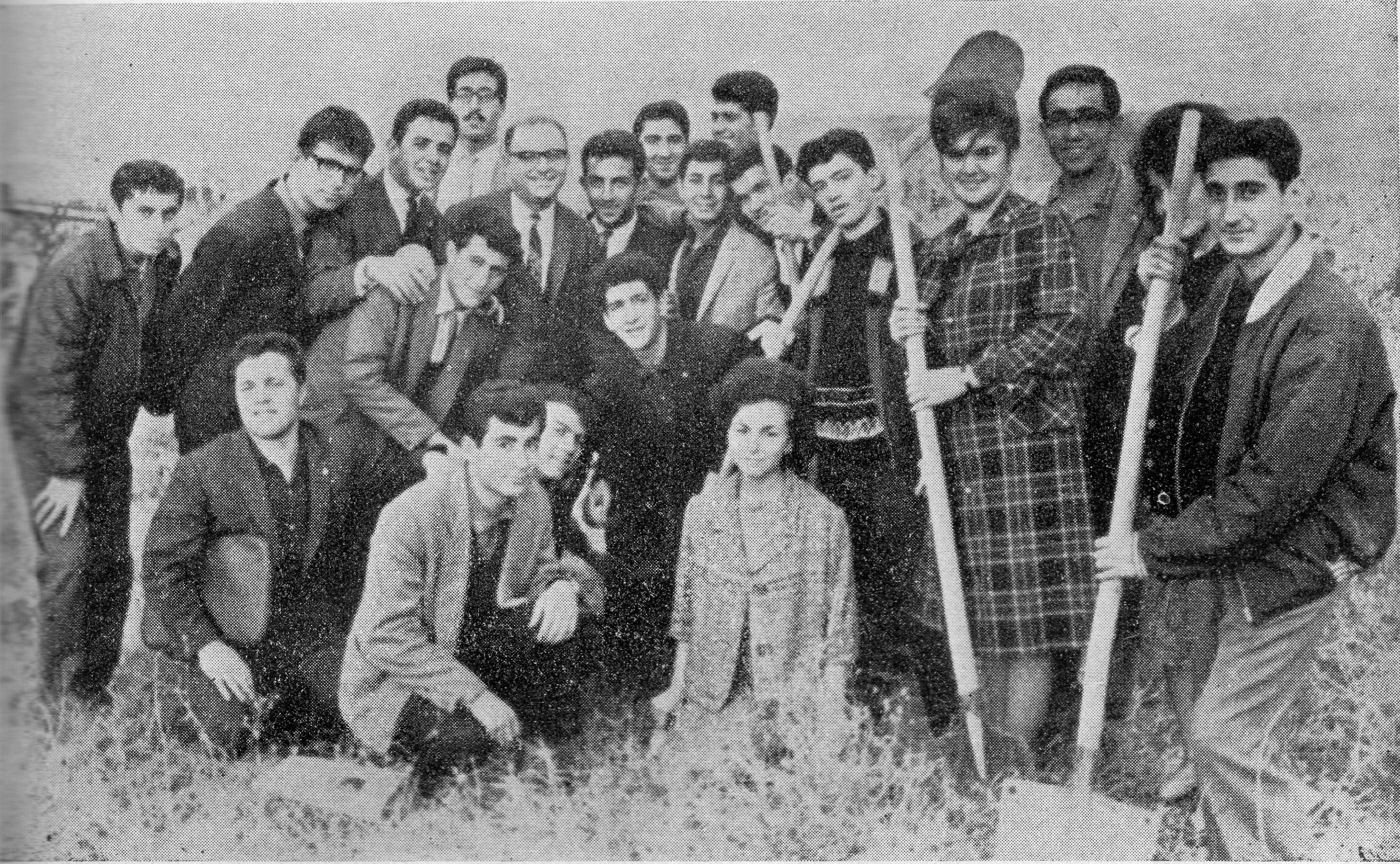President Kemal Kurdaş with students at a annual tree planting activity (1960s)
