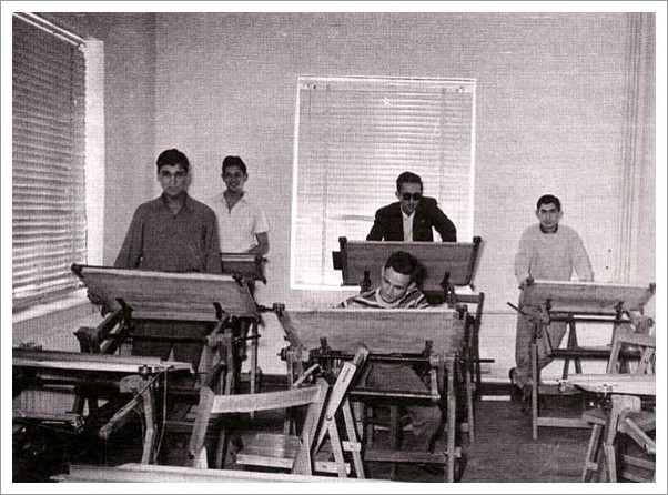 Machinists in technical drawing class (1950s)