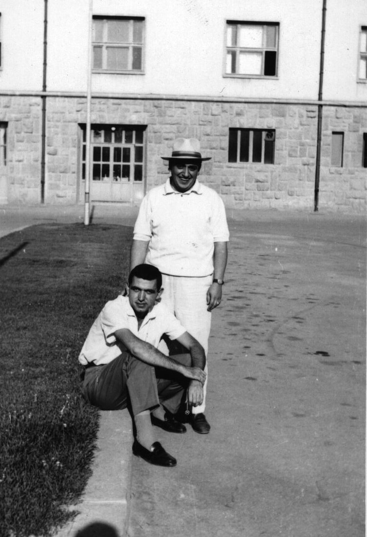 Fikret Görün with Alaeddin Güneysu, behind the parliament building (July, 1962)