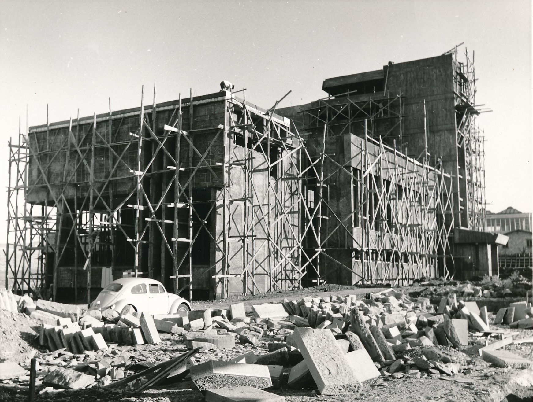 Construction work on the Rectorate building (October, 1967)