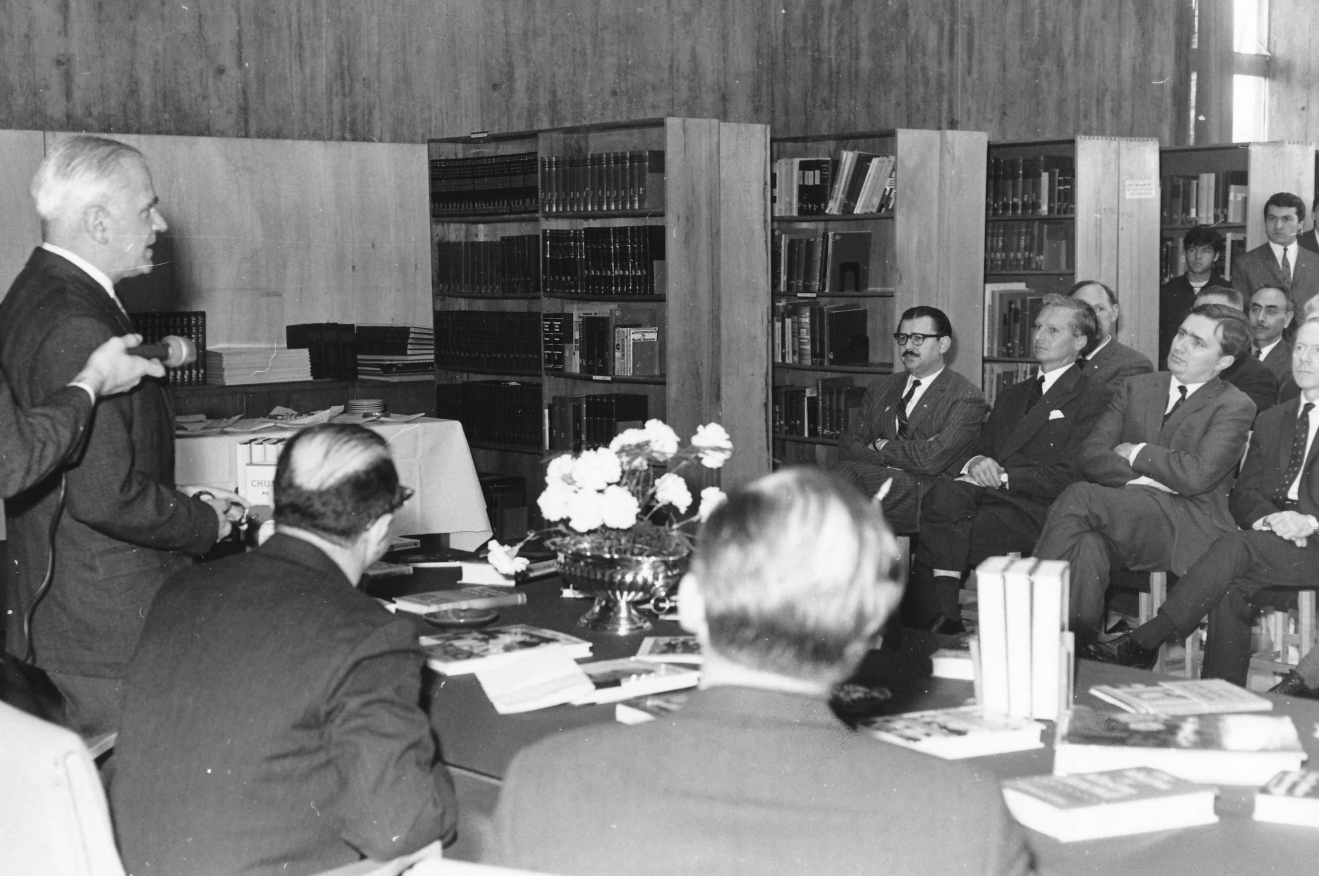 British Foreign Secretary Michael Stewart's visitatiton to METU Library: Churcill Library Ceremony Rector Kemal Kurdaş speaks (19 April 1966)