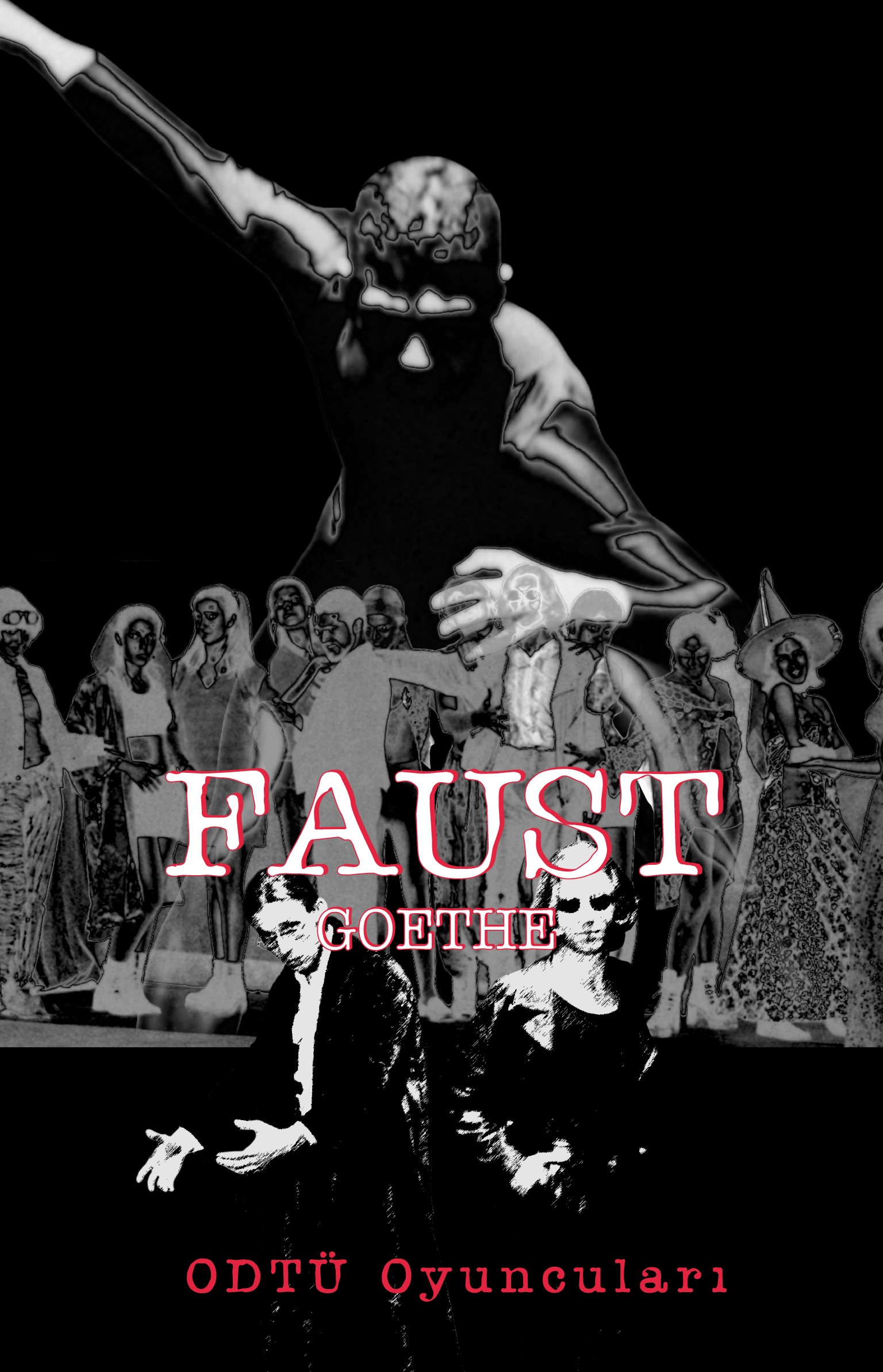 "Faust" play poster and brochure (METU Players, 1998)