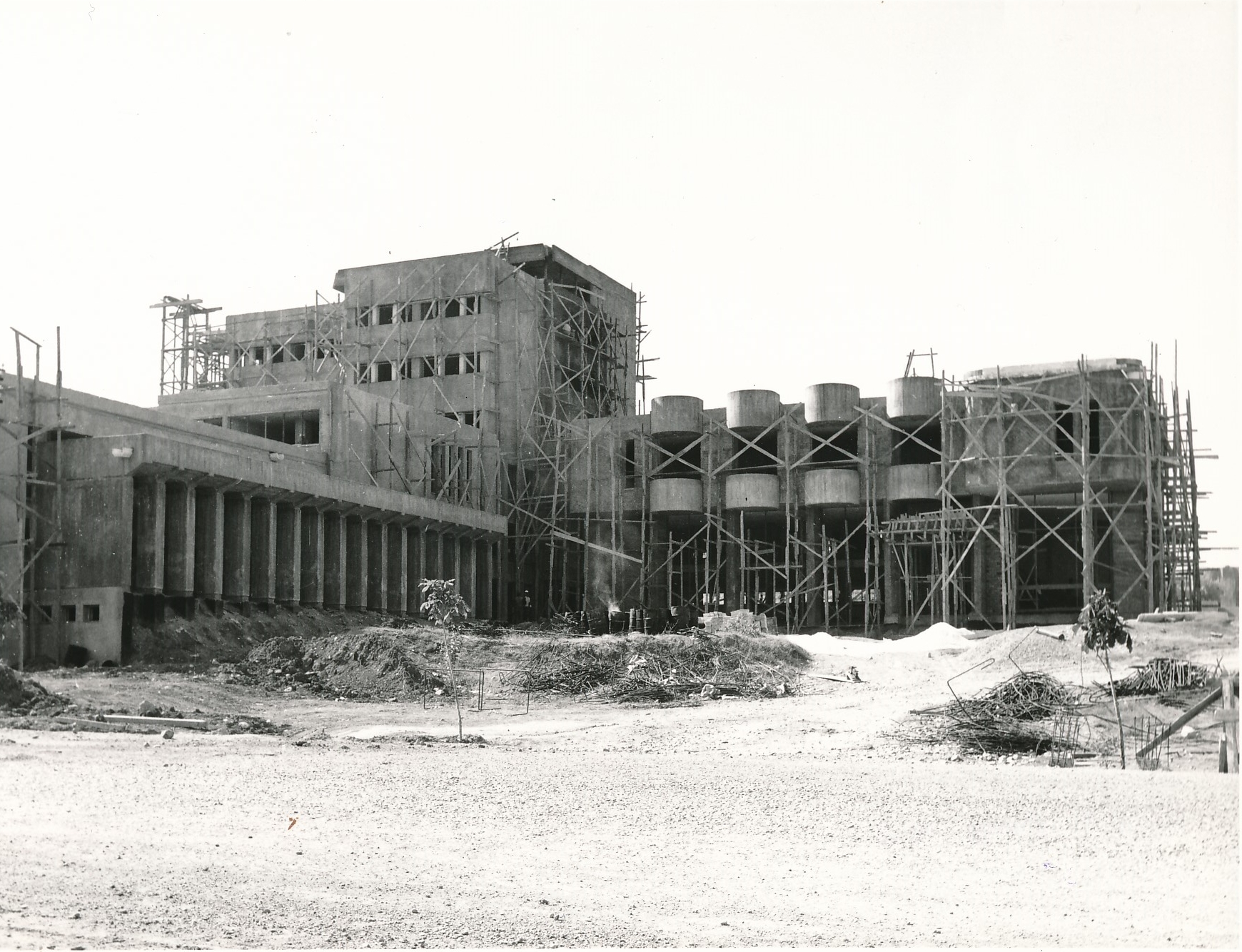 Construction work on the Rectorate building (October, 1967)