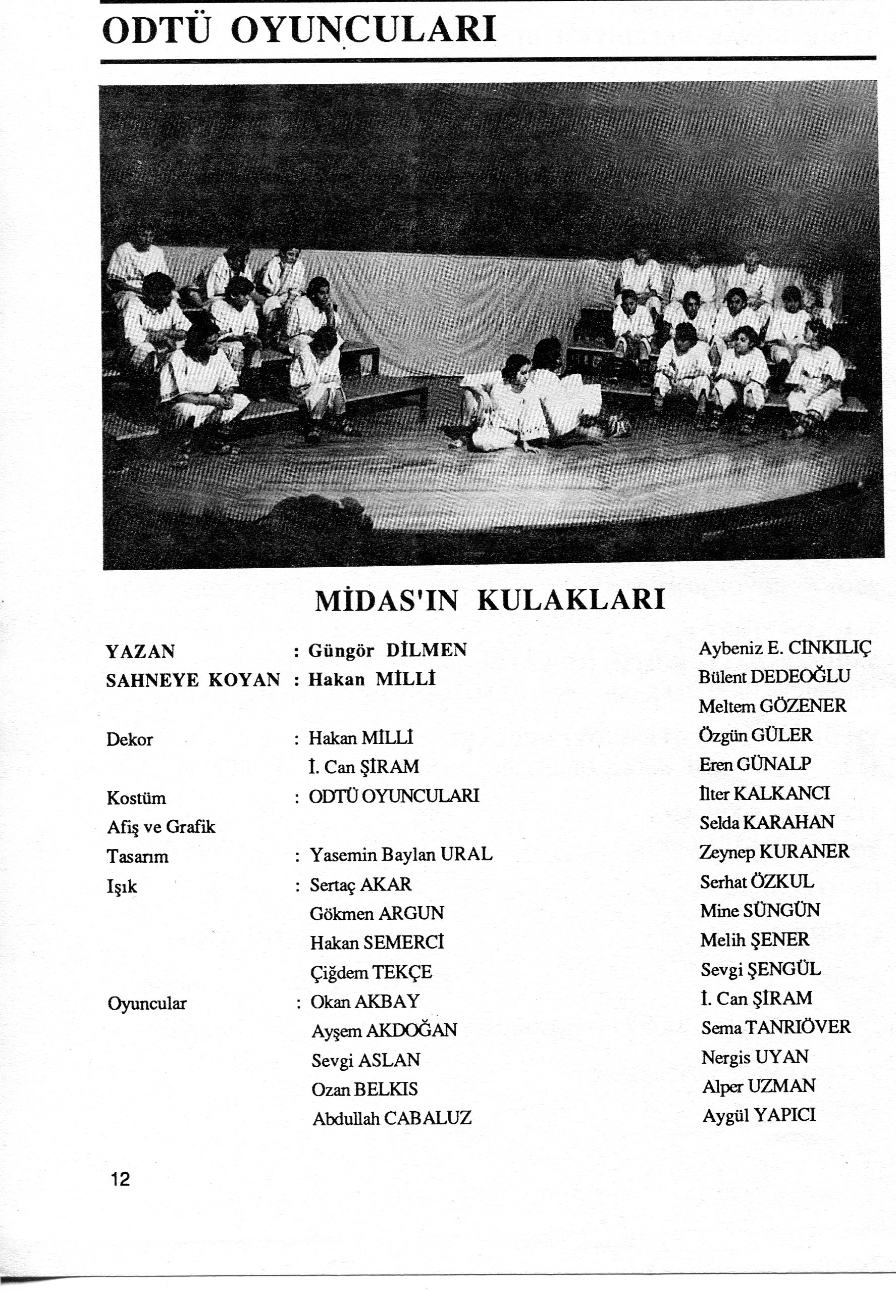 "Midas's Ears" play poster and brochure (METU Players, 1991)