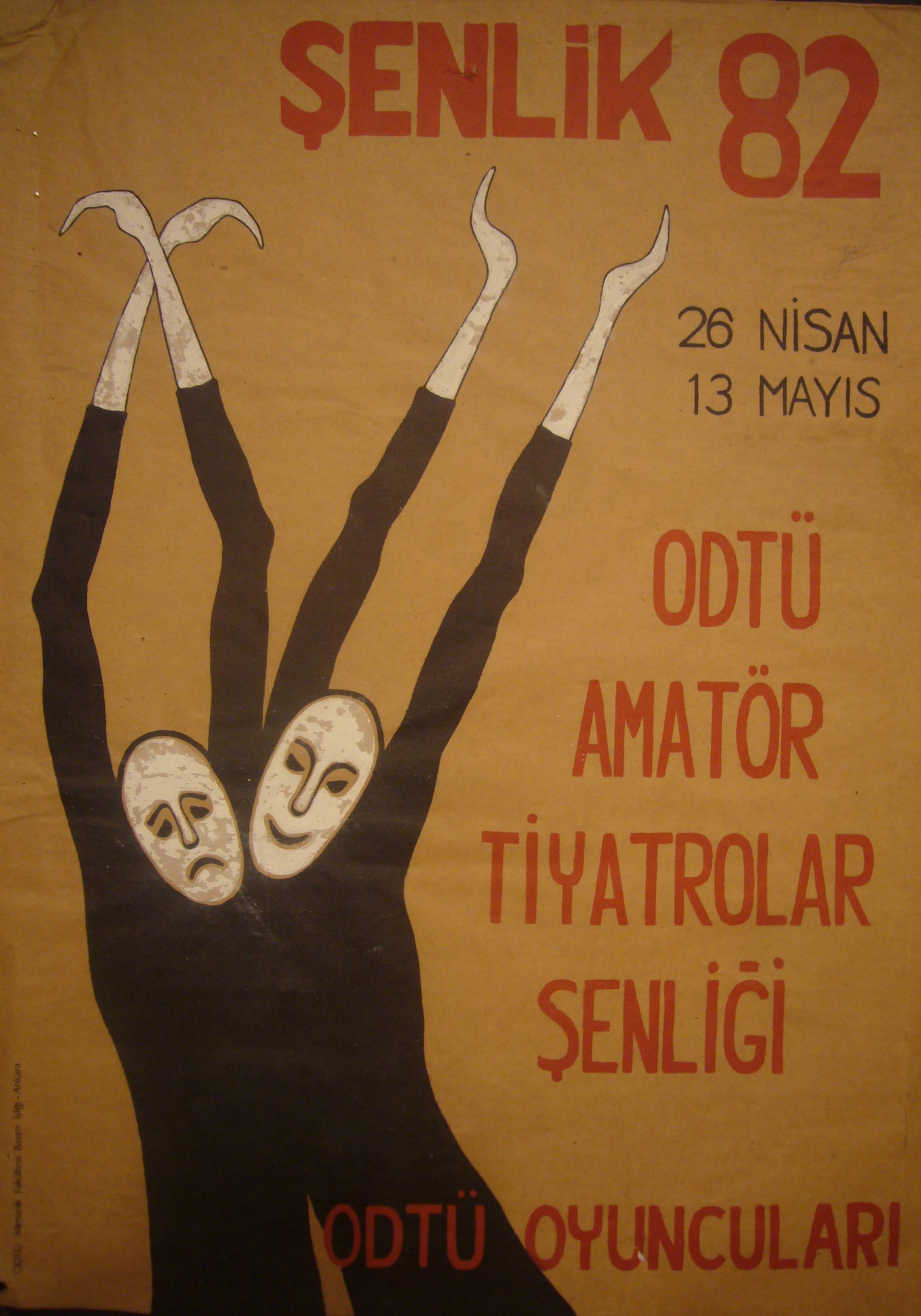 "Festival 82" METU Amateur Theaters Festival poster (1982)