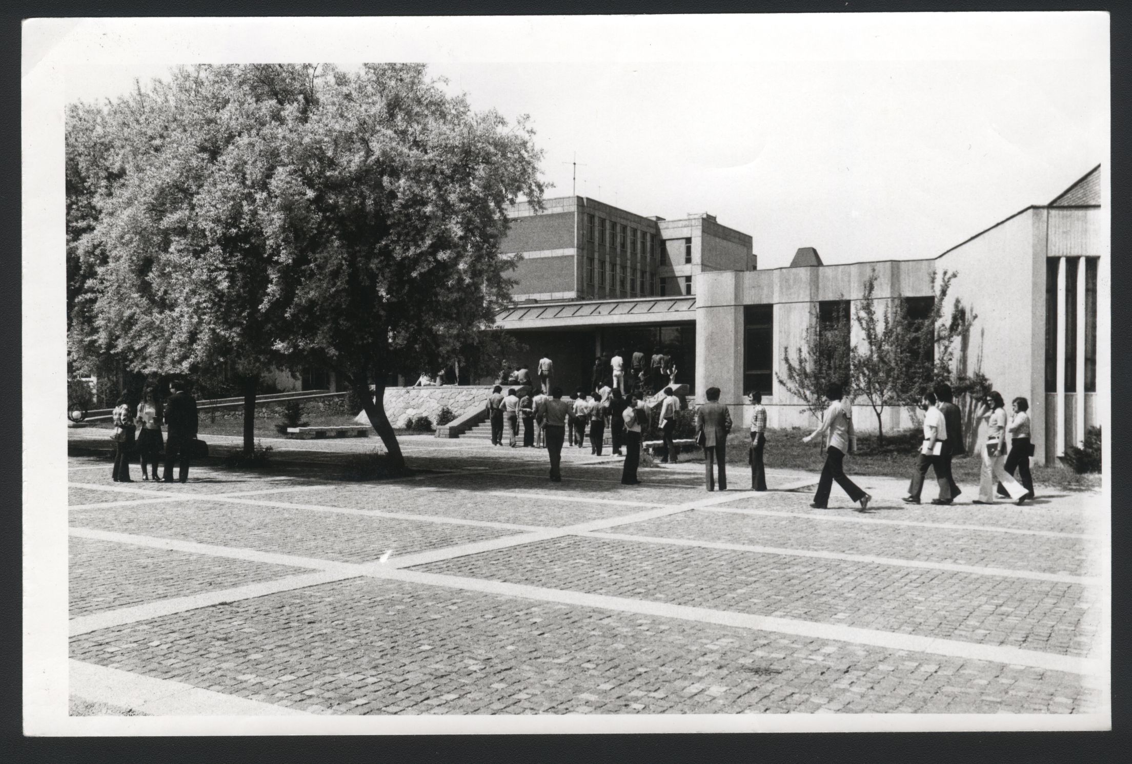 Spring semester, students in front of Physics