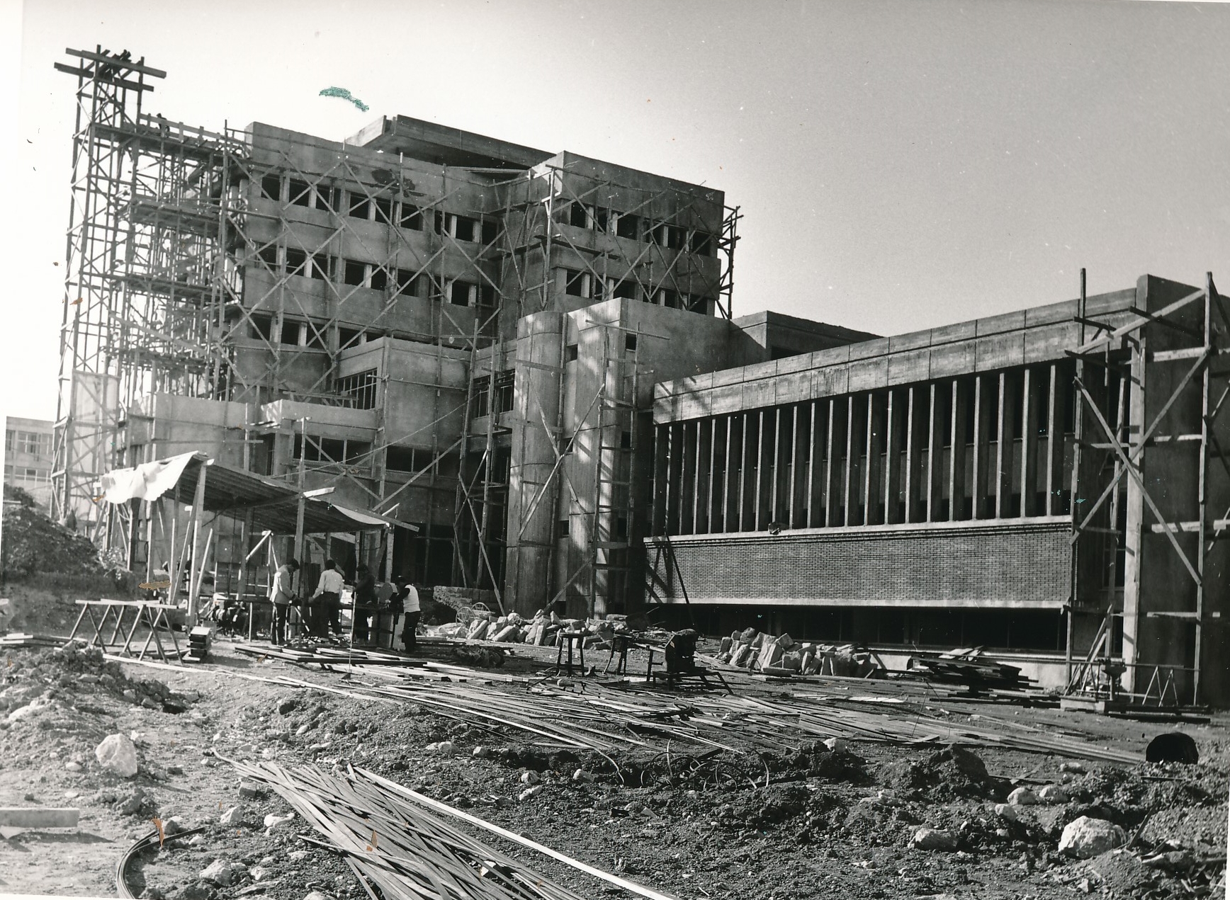 Construction work on the Rectorate building (October, 1967)